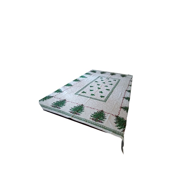 Vintage Spode Christmas Tree Rectangular Table Cloth 60x84" - Picture 2 of 9